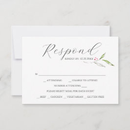 Tarjetas de RSVP Botánicas con Opción de Comida Ro