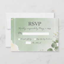 Tarjetas de RSVP Botánicas Sage Whisper