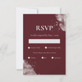 Tarjetas de RSVP Celestial Burgundy Starlight