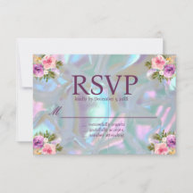 Tarjetas de RSVP con iridiscencia de Nácar