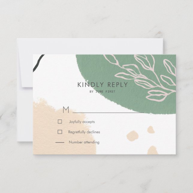 Tarjetas de RSVP con opción de comida para Fields  (Anverso)