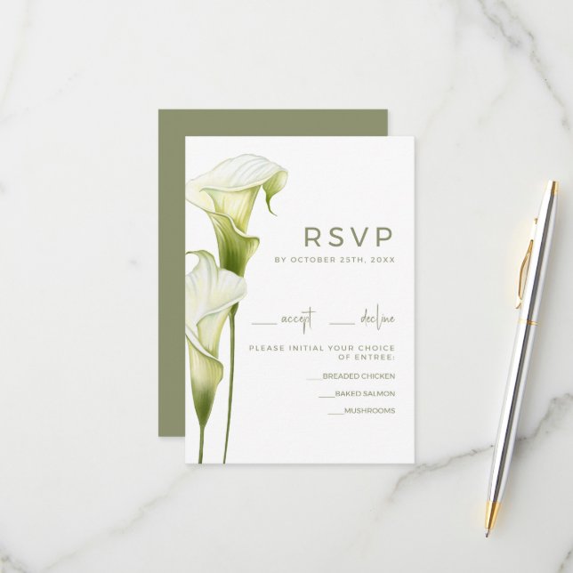 Tarjetas de RSVP de Boda (Anverso/Reverso In Situ)