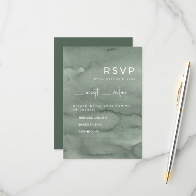 Tarjetas de RSVP de Boda (Anverso/Reverso In Situ)