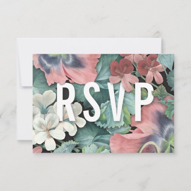 Tarjetas de RSVP de Boda Botanic Embrace (Anverso)