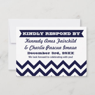 Tarjetas de RSVP de boda Chevron