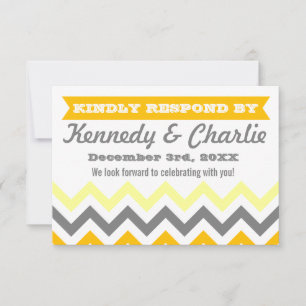 Tarjetas de RSVP de boda Chevron
