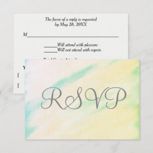 Tarjetas de RSVP de boda con acuarela tropical