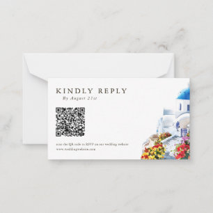 Tarjetas de RSVP de boda con código QR de ilustrac