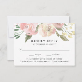Tarjetas de RSVP de boda con elección de comida Su