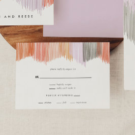 Tarjetas de RSVP de boda con flecos modernos