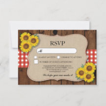 Tarjetas de RSVP de boda de arpillera de madera rú