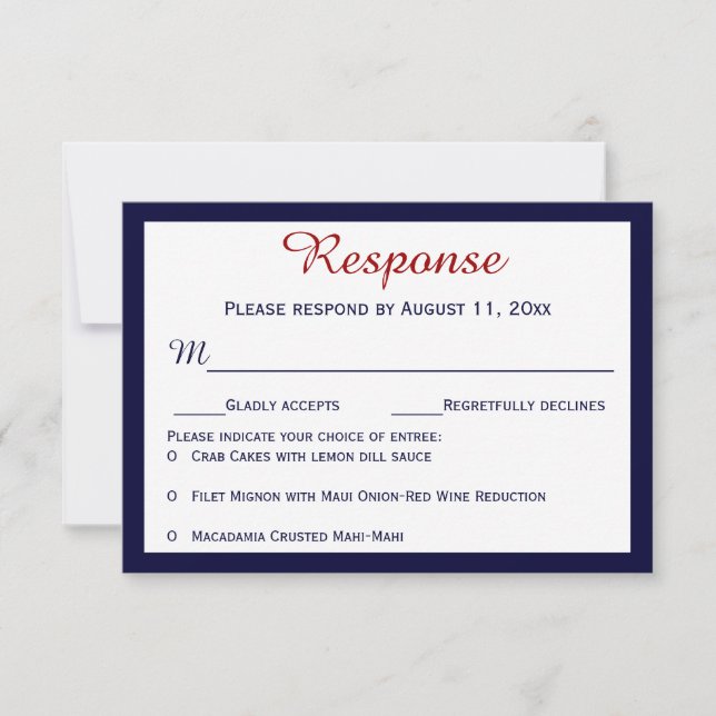 Tarjetas de RSVP de boda de cangrejo azul náutico  (Anverso)