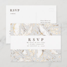 Tarjetas de RSVP de boda de flores silvestres dibu
