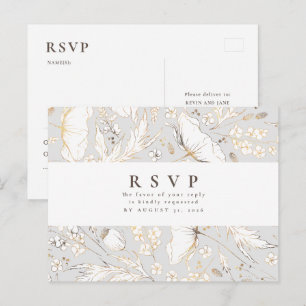Tarjetas de RSVP de boda de flores silvestres dibu