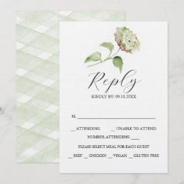 Tarjetas de RSVP de Boda de Hortensias Imprimibles