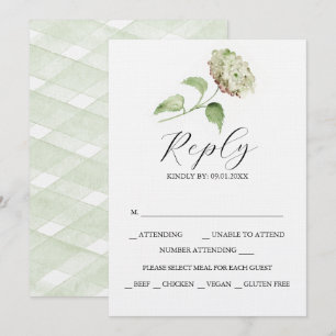 Tarjetas de RSVP de Boda de Hortensias Imprimibles