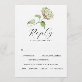 Tarjetas de RSVP de Boda de Hortensias Imprimibles