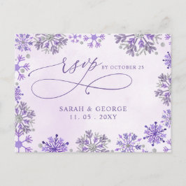 Tarjetas de RSVP de boda de invierno de copos de n