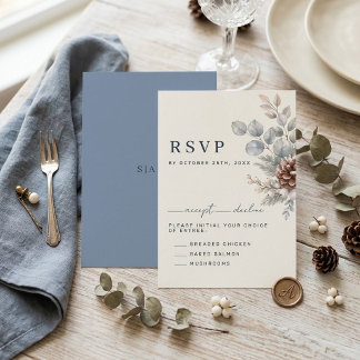 Tarjetas de RSVP de Boda de Invierno "Ropa de Invi