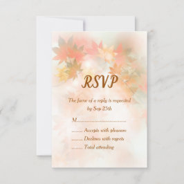 Tarjetas de RSVP de boda de niebla de otoño