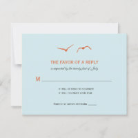 Tarjetas de RSVP de boda de palomas de amor - Azul