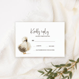 Tarjetas de RSVP de Boda de Pollo de Granja Countr