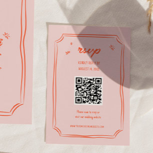Tarjetas de RSVP de boda divertidas y coloridas di