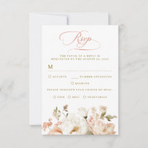 Tarjetas de RSVP de boda floral elegante botánico