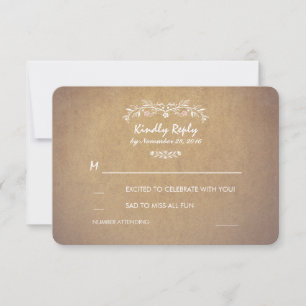 Tarjetas de RSVP de Boda Floral Rústica Vintage