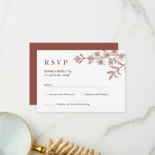 Tarjetas de RSVP de Boda Floral Rústico Boho Chic