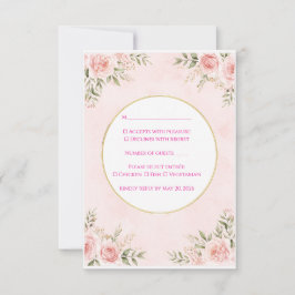 Tarjetas de RSVP de Boda Floral - Tarjeta de Respu