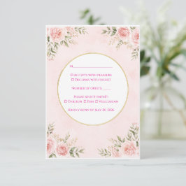 Tarjetas de RSVP de Boda Floral - Tarjeta de Respu