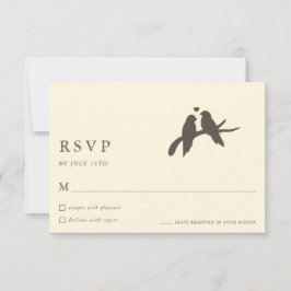 Tarjetas de RSVP de boda formal marfil aves Chic C