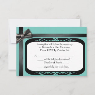 Tarjetas de RSVP de boda gay azul huevo de Robin y