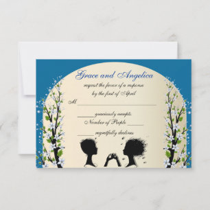 Tarjetas de RSVP de boda lésbica personalizadas So