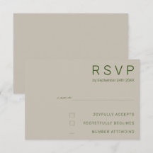 Tarjetas de RSVP de Boda Minimalista