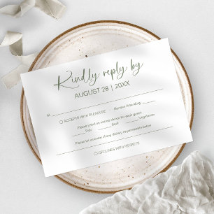 Tarjetas de RSVP de Boda Minimalista Simple