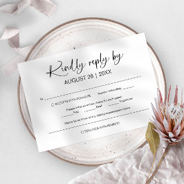 Tarjetas de RSVP de Boda Minimalista Simple