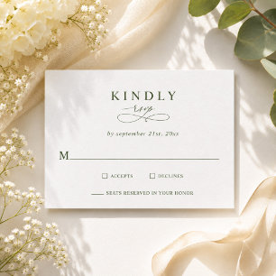 Tarjetas de RSVP de boda minimalistas modernas en