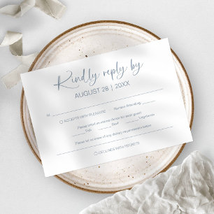 Tarjetas de RSVP de Boda Minimalistas Simples