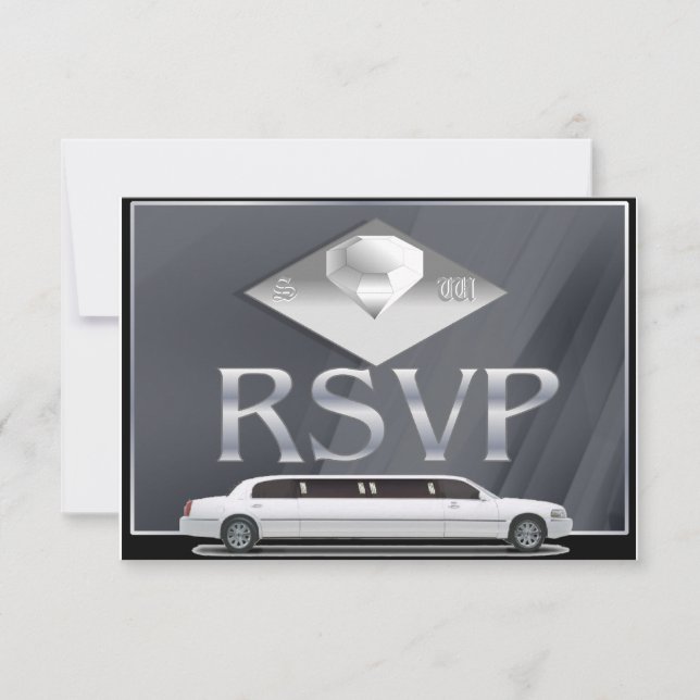 Tarjetas de RSVP de Boda Monogramadas (Anverso)