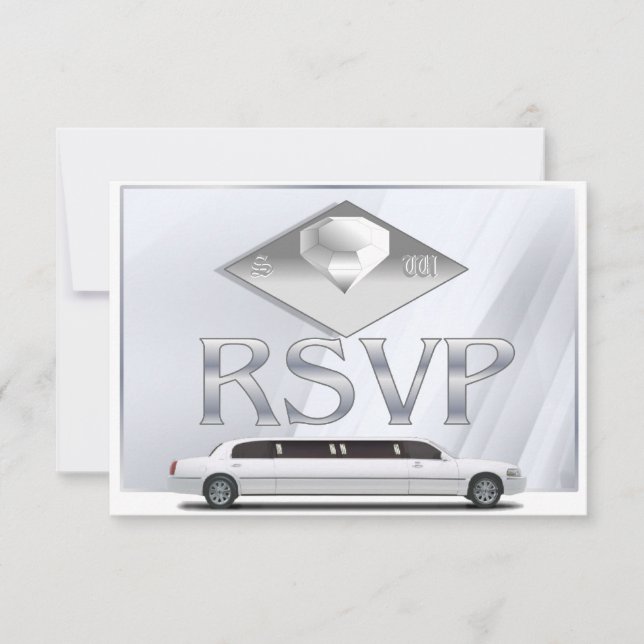 Tarjetas de RSVP de Boda Monogramadas (Anverso)