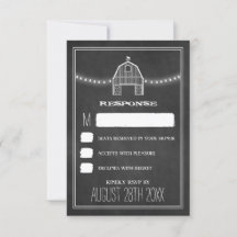 Tarjetas de RSVP de Boda Rústica de Granero con Pi