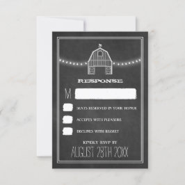 Tarjetas de RSVP de Boda Rústica de Granero con Pi