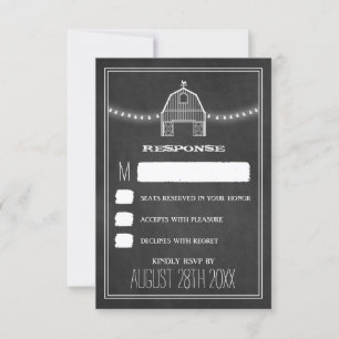 Tarjetas de RSVP de Boda Rústica de Granero con Pi
