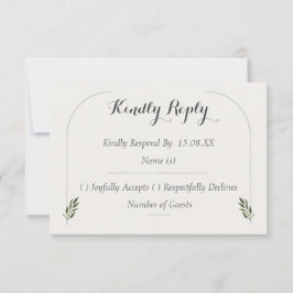 Tarjetas de RSVP de Bodas Botánicas con Arco Elega