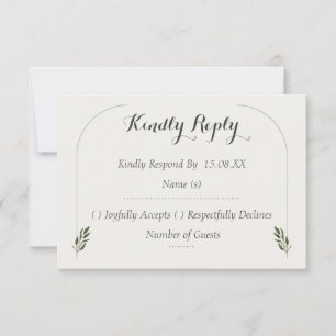 Tarjetas de RSVP de Bodas Botánicas con Arco Elega
