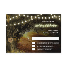 Tarjetas de RSVP de Bodas con Luces de Cuerda de O