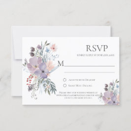 Tarjetas de RSVP de Caligrafía de Prado de Lavanda