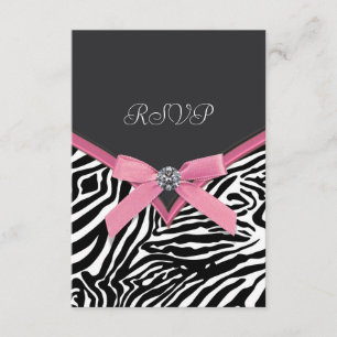 Tarjetas de RSVP de cebra rosa